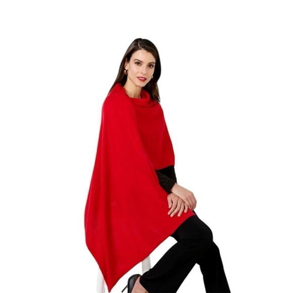 IMAN Soft N' Chic Multi-Wear Sweater Knit Wrap - 779-020 Red NEW poncho - Picture 13 of 15